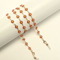 Gold-colored metal non-slip chain, with colorful daisy, for glasses and masks GL1875