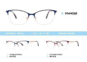 Оправа для очков металлическая женская полуободковая с флексом MW4068