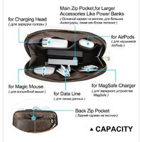 Сумка-барсетка для очков и девайсов из натуральной кожи с ремешком MC1034