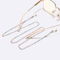 Stell-colored metal non-slip chain, with crystal, for glasses and masks GL1594