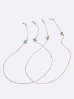 Набор из двух акриловых цепочек для очков черного цвета и ракушечного узора GM123