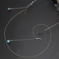 Metal non-slip chain, with pedant natural stone, for glasses and masks GL271