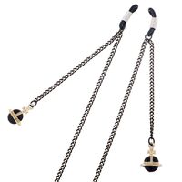 Black-colored metal non-slip chain, with pendant satellite, for glasses and masks GL364