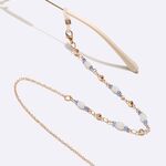 Gold-colored metal non-slip chain, with crystal and copper beads, for glasses and masks GL1601