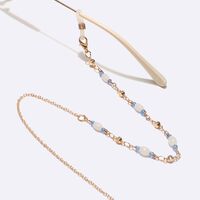 Gold-colored metal non-slip chain, with crystal and copper beads, for glasses and masks GL1601