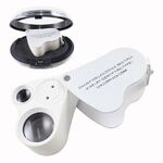Folding magnifier with universal backlight 9889-2-XX, dimensions: ⌀22 mm, ⌀12 mm. Magnification: 30Х, 60Х