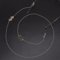 Gold-colored metal non-slip chain, with dollar sign, for glasses and masks GL552