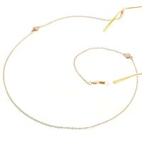 Gold-colored metal non-slip chain, with pearl ball, for glasses and masks GL104