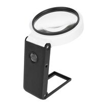 Складная лупа с универсальной подсветкой, увеличительное стекло с ручкой 7018-A-XX, диаметр 80 мм, увеличение: 6Х, 25Х