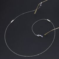 Metal non-slip chain, with pearl, for glasses and masks GL224