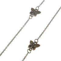 Bronze-colored metal non-slip chain, with a butterfly, for glasses and masks GL138