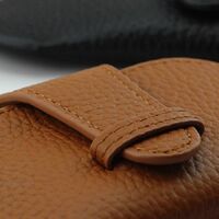 Genuine leather glasses case with microfiber lining ZY015