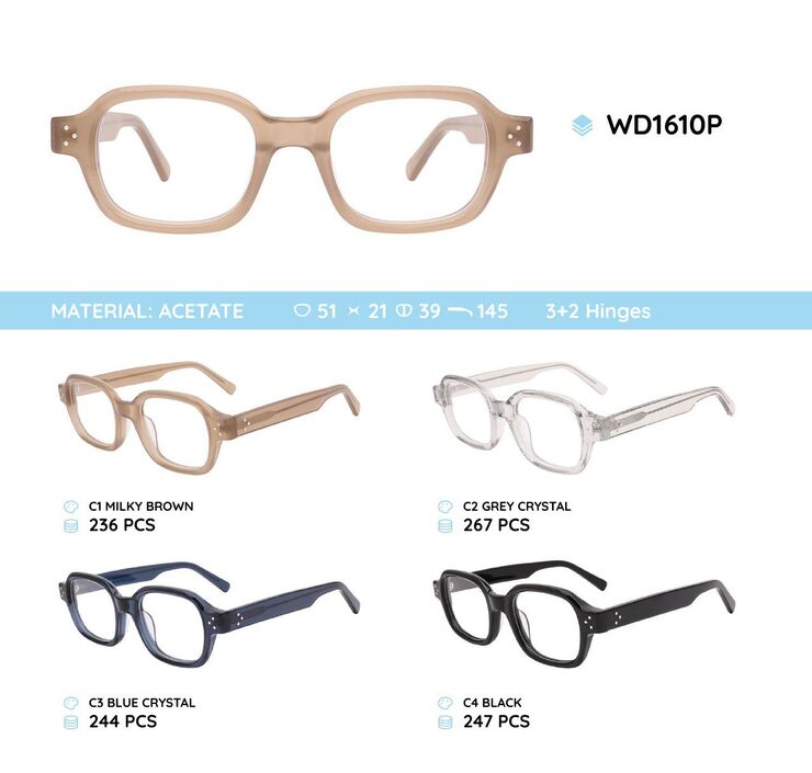 Plastic acetate eyeglasses frame WD1610P