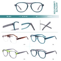 Plastic frames for glasses, acetate lamination with spring hinges Big City BL-2831