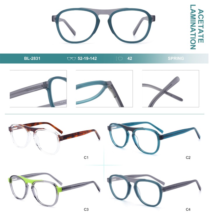Plastic frames for glasses, acetate lamination with spring hinges Big City BL-2831