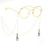 Gold-colored metal non-slip chain, with giraffe pendant, for glasses and masks GL391