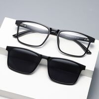 TR90/PC plastic frame + 5 polarized sun protection magnet clip-on set + leather bag El Dorado EL9509