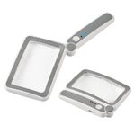 Лупа с универсальной подсветкой, увеличительное стекло с ручкой 12075-12LC, размер: 120*75 мм, увеличение: 3,5Х