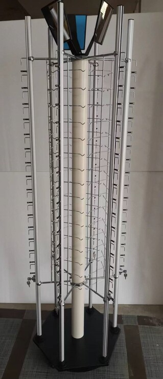 Стойка для очков напольная на 96 мест с обзорными зеркалами и с замками HD707