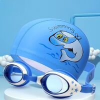 Swimming waterproof anti-fog goggles for kids, with swimming cap, 1700-YU