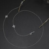 Металлическая нескользящая цепочка серебряного цвета, с крестом со стразами, для очков и масок GL482