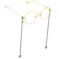 Металлическая нескользящая цепочка черного цвета, с листом, для очков и масок GL669