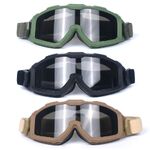 Safety shockproof tactical goggles +3 caps 军迷套装-圆红-2