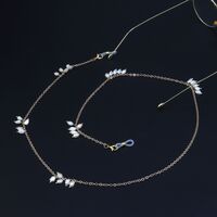 Metal non-slip gold chain, with freshwater deformed pearl, for glasses and masks GL916