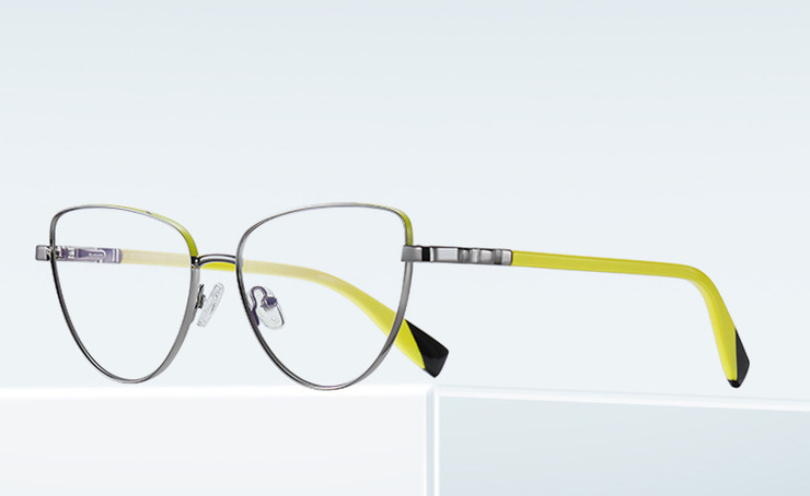 Оправа металлическая с линзами блю-блокерами 3018