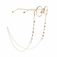 Metal non-slip chain, with colorful crystal, for glasses and masks GL934