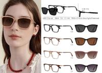 Оправа для очков пластиковая TR90+CP с защитой от синего света, с флексом + поляризационная солнцезащитная насадка (клипон) Leke LK8844