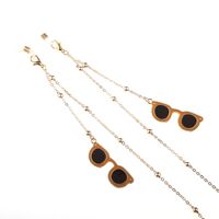Gold-colored metal non-slip chain, with sunglasses and beads, for glasses and masks GL774