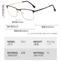 Очки металлические с защитой от синего света 9681-2-GT