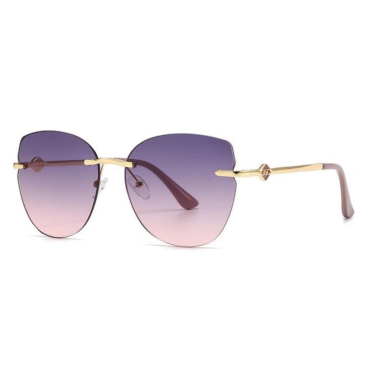 Metal rimless retro sunglasses for women Elit 2529-EL