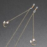 Gold-colored metal non-slip chain, with pendant angel moon, for glasses and masks GL355