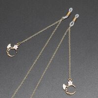 Gold-colored metal non-slip chain, with pendant angel moon, for glasses and masks GL355
