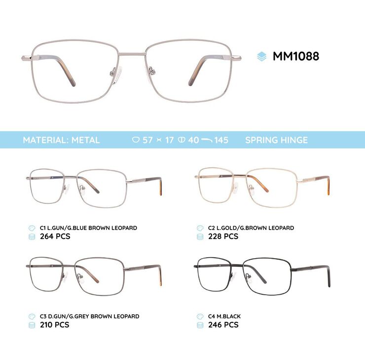 Metal men's frame for glasses MM1088