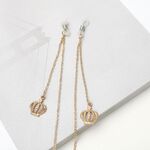 Metal non-slip chain, with gold crown, for glasses and masks GA022