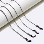 Black-colored metal non-slip chain, two-piece set, thick and thin, for glasses and masks GM107