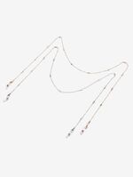 Glasses chain with pearl set of two-piece golden and silver GM027