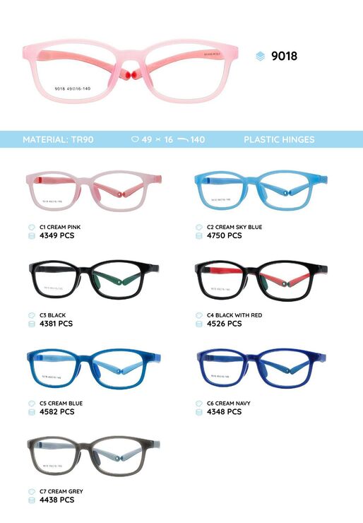 TR90 plastic eyeglasses frame for kids 9018