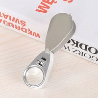Folding magnifier with universal backlight 9890-XX, dimensions: ⌀25 mm. Magnification: 40Х