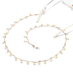 Металлическая цепочка для очков и масок с кулонами ромашка GL1155