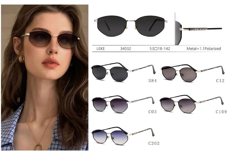 Солнцезащитные поляризационные металлические очки Leke LK34032
