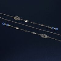 Металлическая нескользящая цепочка золотого цвета, с листьями, для очков и масок GL902