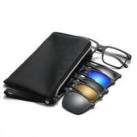TR90/PC plastic frame + 5 polarized sun protection magnet clip-on set + leather bag El Dorado EL2357A