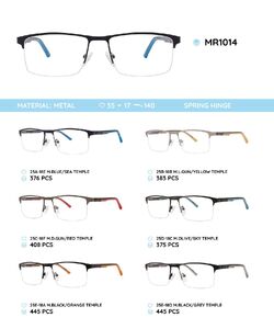 Металлическая оправа с дужками из материала TR-90 со встроенным флексом MR1014