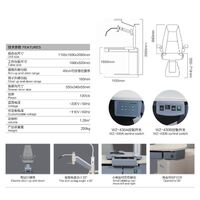Рабочее место офтальмолога, комбинированный стол с кнопочным/сенсорным управлением + кресло WZ-430AB, столешница 1080*520 мм