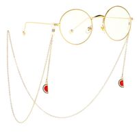 Gold-colored metal non-slip chain, with watermelon pendant, for glasses and masks GL023