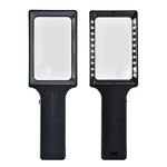 Magnifier with universal backlight, magnifying glass with handle 1713B-XX, size: 108*65 mm, magnification: 3X, 8X
